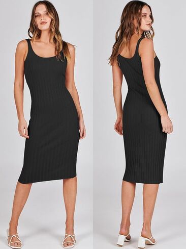 ANRABESS Women Casual Two Piece Outfits Long Sleeve Ribbed Knit Crop Top and Bodycon Midi Dresses Pullover Sweater Sets in Saudi Arabia