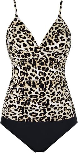 Firpearl Women's Tankini Swimsuits Twist V Neck Swim Top with Shorts Ruched Tummy Control Two Piece Bathing Suit in Kuwait