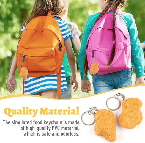 OYANIMO 2 قطعة شذرات الدجاج المقلي كيرينغ واقعية تقليد الغذاء المفاتيح الإبداعية كيرينغ المزحة الهدايا حقيبة يد محفظة سيارة قلادة in Kuwait
