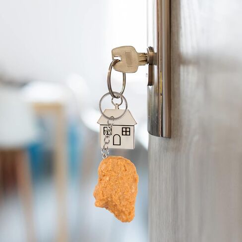 OYANIMO 2 قطعة شذرات الدجاج المقلي كيرينغ واقعية تقليد الغذاء المفاتيح الإبداعية كيرينغ المزحة الهدايا حقيبة يد محفظة سيارة قلادة in Kuwait