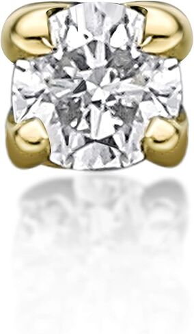 20 Gauge Straight Bone Stud Nose Ring for Women in 14k White or Yellow Gold with 0.01 to 0.07 Carat Diamond by Lavari Jewelers in Saudi Arabia