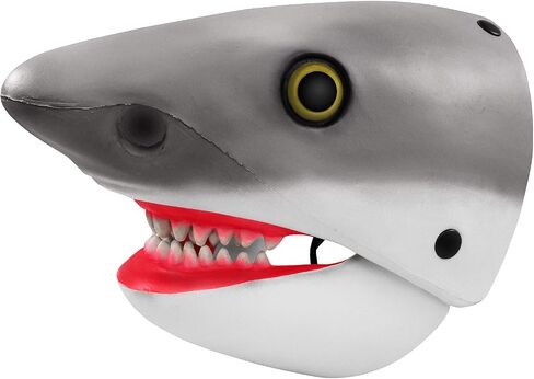 Adult Shark Mask - Shark Head Moving Mouth Mask - Under The Sea Halloween Mascot Animal Costume Accessory - Gray, Adjustable in Saudi Arabia