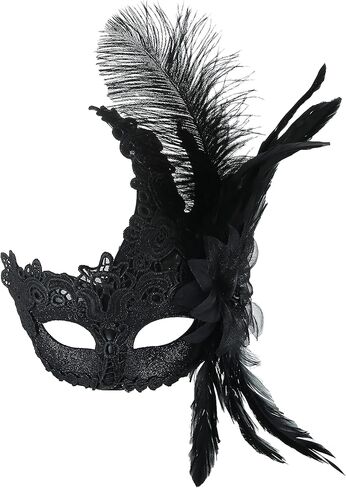قناع مطرز للهالوين قناع تنكري من الريش للنساء قناع فينيسي للحفلات الراقصة والحفلات الراقصة وحفلات ماردي جراس / حفلات الزفاف / تزيين الحائط in Kuwait