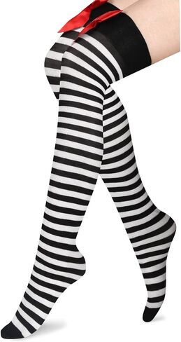 جوارب عالية الفخذ للسيدات من Benefeet Sox جوارب طويلة مخططة فوق الركبة من Argyle للفتيات جوارب طويلة مضحكة ومجنونة in Kuwait
