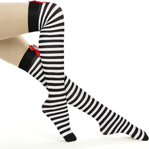 جوارب عالية الفخذ للسيدات من Benefeet Sox جوارب طويلة مخططة فوق الركبة من Argyle للفتيات جوارب طويلة مضحكة ومجنونة in Kuwait