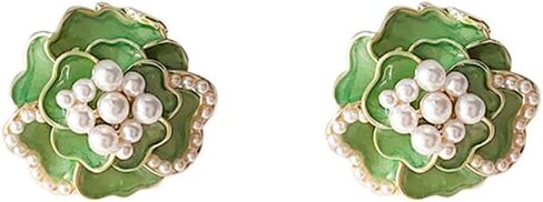 ZHOUMEIWENSP أقراط زهرة اللؤلؤ كاميليا للنساء الفتيات أقراط زهرة اللؤلؤ in Kuwait