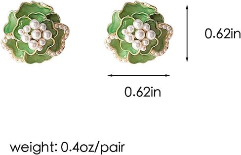 ZHOUMEIWENSP أقراط زهرة اللؤلؤ كاميليا للنساء الفتيات أقراط زهرة اللؤلؤ in Kuwait