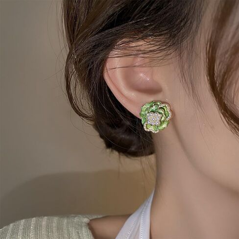 ZHOUMEIWENSP أقراط زهرة اللؤلؤ كاميليا للنساء الفتيات أقراط زهرة اللؤلؤ in Kuwait