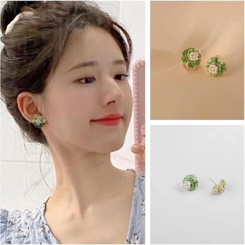 ZHOUMEIWENSP أقراط زهرة اللؤلؤ كاميليا للنساء الفتيات أقراط زهرة اللؤلؤ in Kuwait