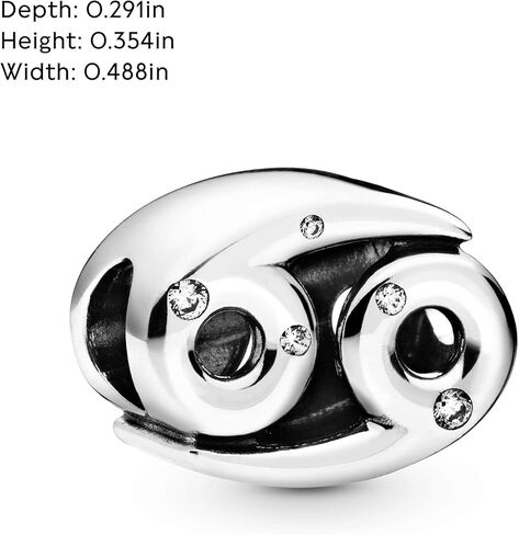PANDORA Sparkling Cancer Zodiac Charm - أساور اللحظات المتوافقة - مجوهرات للنساء - هدية للنساء في حياتك - مصنوعة من الفضة الاسترليني والزركونيا المكعبة in Kuwait