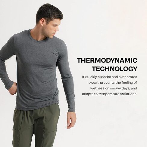 Insider - تي شيرت Tech بأكمام طويلة للرجال - مضاد للروائح - قميص للاستخدام اليومي، قمصان رياضية للرجال، سريع الجفاف، قميص Tech in Kuwait