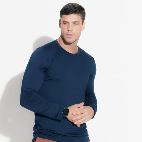 Insider - تي شيرت Tech بأكمام طويلة للرجال - مضاد للروائح - قميص للاستخدام اليومي، قمصان رياضية للرجال، سريع الجفاف، قميص Tech in Kuwait