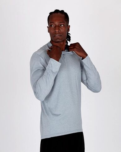 قميص Alive الرجالي مع غطاء للرأس وأكمام طويلة وأكمام طويلة وخفيف الوزن للتمرين وصيد الأسماك في الهواء الطلق in Kuwait