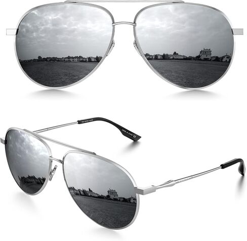 نظارات شمسية LUENX Aviator للنساء والرجال بعدسات مستقطبة مع إكسسوارات - حماية من الأشعة فوق البنفسجية 400 60 ملم in Kuwait