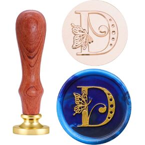 SWANGSA Initial Alphabet C Wax Seal Stamp Kit, Vintage Butterfly Letter Sealing Stamp with 200pcs Sealing Wax Beads Kit in Kuwait