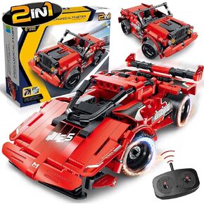 STEM Building Blocks Toys Gifts for Age 6, 7, 8, 9, 10, 11, 12 Boys and Girls, DIY Building Bricks, STEM Engineering Construction RC Toy,Racing Car with Remote Control,2 in 1 Model, 2.4GHz (351pcs) in Kuwait