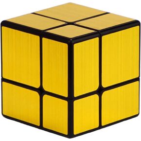 TANCH Mirror Speed Cube Set 2 Pack of 3x3 Mirror Silver Cube and Gold Wheel Cube Twisty Skewb Magic Speedcubing Bundle Puzzle