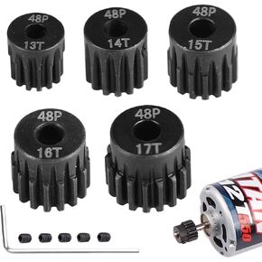 AIMROCK 5-Pack 48P RC Motor Pinion Gears Set: 22T 23T 24T 25T 26T ترقية أجزاء ل 1/10 RC سيارة 3.175 مللي متر رمح المحرك