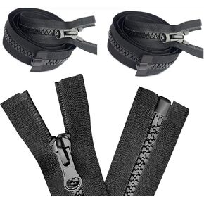 2 قطعة #10 27 بوصة سحابات لمستلزمات الخياطة مجموعة فصل بديلة بسحاب كبير لملابس المعطف DIY Craft، 27 بوصة سحاب بلاستيكي أسود خياطة أطوال متنوعة وحقائب قميص وخياط خيمة in Kuwait