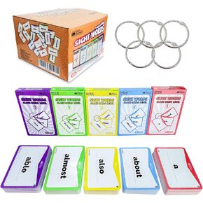 Sight Words Flash Cards 520 Word Set : Educational ABC Alphabet Letter Flashcards Homeschool Kindergarten Learning, Read Site Language Toddlers Preschool Kids Games Ages 2-4 Years 1st, 2nd, 3rd Grade
