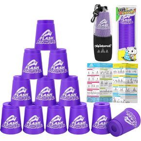 Cup Stacking Game, 12pcs Stacking Cups Set, Challenge Competition Sport Training Party idea Quick Cups Games for Kids and Adults (Blue) in Saudi Arabia
