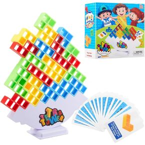 YangBu 64 Pcs Tetra Tower Balance Stacking Blocks Stack Attack Game, Board Games Team Tower Game for Kids & Adults Stacking Fun Toy for Children, Adults in Kuwait