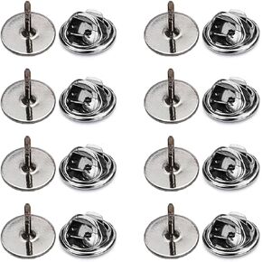 80 Pairs Pin Backs with Blank Pins (10mm*9mm), Pin Backings Butterfly Clutch Tie Tacks Replacement for Label Pin Craft Jewelry Making- Color Bronze