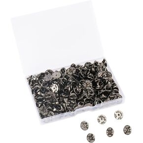 100 Pieces Metal Pin Backs Locking Pin Keepers Locking Clasp with Storage Case, Badge Insignia Pin Backs Replacement (Black)