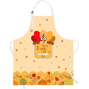 Claswcalor Happy Thanksgiving Kids Apron ، كارتون الدجاج عباد الشمس الفاكهة اليقطين للأطفال الصغار البنات والأولاد in Kuwait