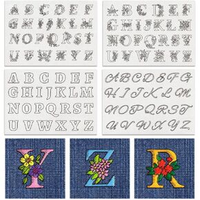 BENECREAT 4Sheets 63Pcs Water Soluble Embroidery, 11.7x8.3inch Devil's Eye Pattern Transfers Water Soluble Stabilizer for Embroidery Stick and Stitch Embroidery Designs