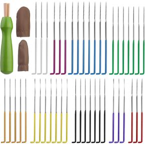 ديركوي مجموعة ابر تلبيد من 47 قطعة مع 4 مقاسات من ابر التلبيد (قياس 36، مقياس 38، مقياس 40، مقياس 42)، حامل مقبض خشبي ملون لتلبيد الابرة، ادوات ادوات التلبيد للمبتدئين in Kuwait