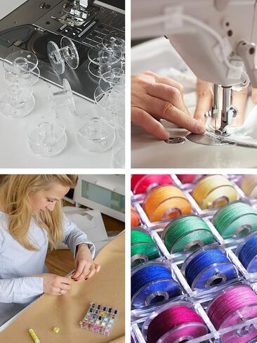 Mandala Crafts Assorted Color 15J SA156 Prefilled Bobbin Thread, 36 PCs in Kuwait