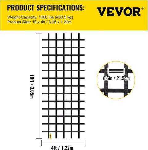 VEVOR Climbing Cargo Net, 11' x 6' Playground Climbing Net, Polyester Material, Ladder, Swingset, Large Military Climbing Cargo Net for Kids & Adult, Indoor & Outdoor, Treehouse, Jungle Gyms in Saudi Arabia