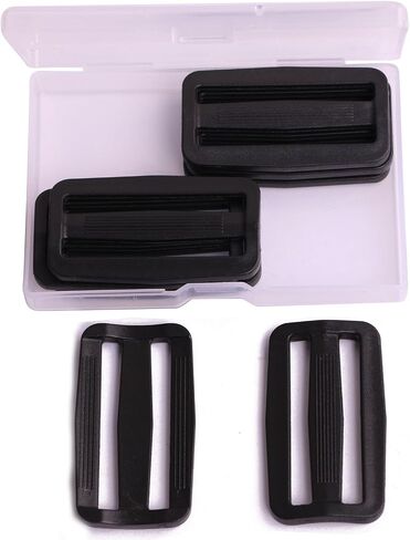 Shapenty 2 Inch Black Plastic Tri-Glide Slides Button Adjustable Webbing Triglides Slider Buckle for Belt Backpack and Bags, 8PCS in Saudi Arabia