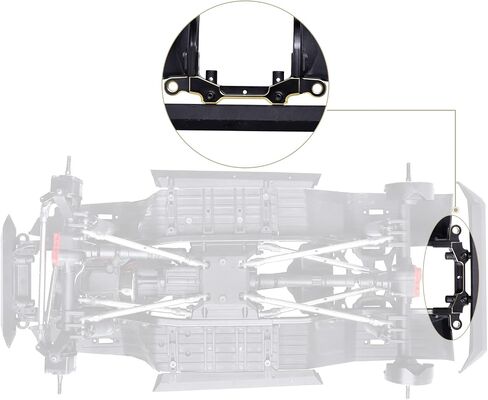 Hobbypark Brass Rear Bumper Mount Servo Mounting Bracket Stand Compatible with 1/10 Axial SCX10 III Upgrades JLU Wrangler in Saudi Arabia