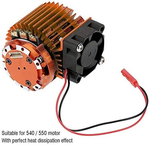 Tbest Motor Heat Sink، RC Car 540/550 Motor Heat بالوعة مع مروحة تبريد متوافقة مع 1/10 مقياس كهربائي RC Model Car (ذهبي) ملحقات طراز السيارة Rehobby Rc Motor Fan Rc Fan Rc Fan in Kuwait
