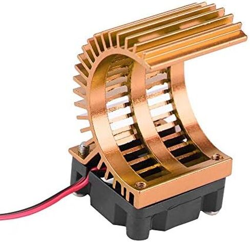 Tbest Motor Heat Sink، RC Car 540/550 Motor Heat بالوعة مع مروحة تبريد متوافقة مع 1/10 مقياس كهربائي RC Model Car (ذهبي) ملحقات طراز السيارة Rehobby Rc Motor Fan Rc Fan Rc Fan in Kuwait