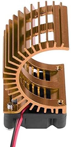 Tbest Motor Heat Sink، RC Car 540/550 Motor Heat بالوعة مع مروحة تبريد متوافقة مع 1/10 مقياس كهربائي RC Model Car (ذهبي) ملحقات طراز السيارة Rehobby Rc Motor Fan Rc Fan Rc Fan in Kuwait