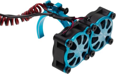 Treehobby 36MM Aluminum Alloy w/Double Cooling Fan Heat Sink with Temperature Control Compatible with 1/10 TRX4 SCX10 Traxxas Track HSP HPI Wltoys Himoto Tamiya 540 550 3650 3660 RC Car(Blue) in Saudi Arabia