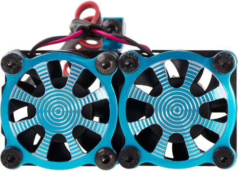 Treehobby 36MM Aluminum Alloy w/Double Cooling Fan Heat Sink with Temperature Control Compatible with 1/10 TRX4 SCX10 Traxxas Track HSP HPI Wltoys Himoto Tamiya 540 550 3650 3660 RC Car(Blue) in Saudi Arabia