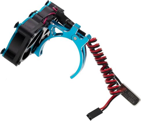 Treehobby 36MM Aluminum Alloy w/Double Cooling Fan Heat Sink with Temperature Control Compatible with 1/10 TRX4 SCX10 Traxxas Track HSP HPI Wltoys Himoto Tamiya 540 550 3650 3660 RC Car(Blue) in Saudi Arabia