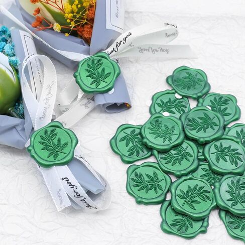 swangsa 50pcs ملصقات ختم الشمع الزنبق، العتيقة الذهب حفل زفاف دعوة مغلف ملصقات ختم ملصقات الشمع ذاتية اللصق للدعوة، بطاقات المعايدة، تغليف الهدايا in Kuwait