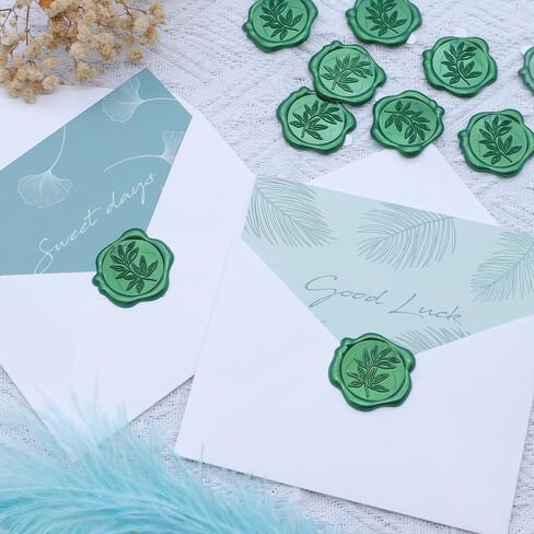 swangsa 50pcs ملصقات ختم الشمع الزنبق، العتيقة الذهب حفل زفاف دعوة مغلف ملصقات ختم ملصقات الشمع ذاتية اللصق للدعوة، بطاقات المعايدة، تغليف الهدايا in Kuwait