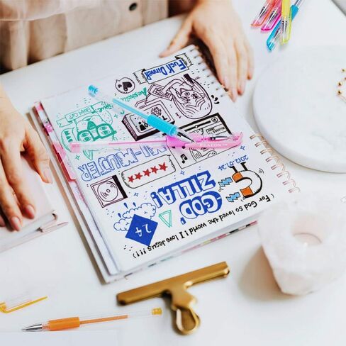 أقلام جل ملونة تحتوي على 24 لونًا، أقلام تلوين فنية من جل التلوين من أجل مجلة البالغين كتب التلوين والملاحظات الرسم، حبر أكثر 40% للأطفال in Kuwait