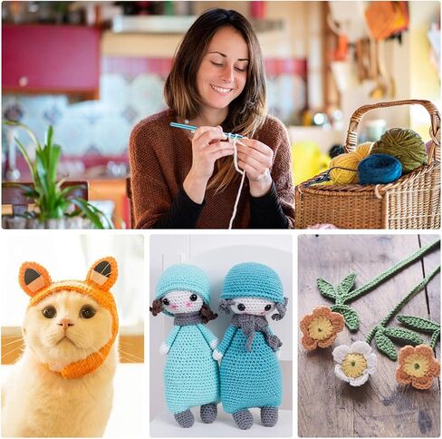 BCMRUN Crochet Hooks Set 14 Sizes 2mm(B) -10mm(N) Aluminum Ergonomic Knitting Needles Kit with Case Weave Yarn Craft Set, Crochet Hook Knit Needle, Best Gift for Women Girls in Kuwait