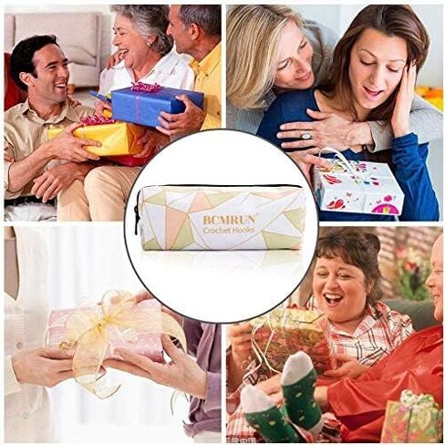 BCMRUN Crochet Hooks Set 14 Sizes 2mm(B) -10mm(N) Aluminum Ergonomic Knitting Needles Kit with Case Weave Yarn Craft Set, Crochet Hook Knit Needle, Best Gift for Women Girls in Kuwait