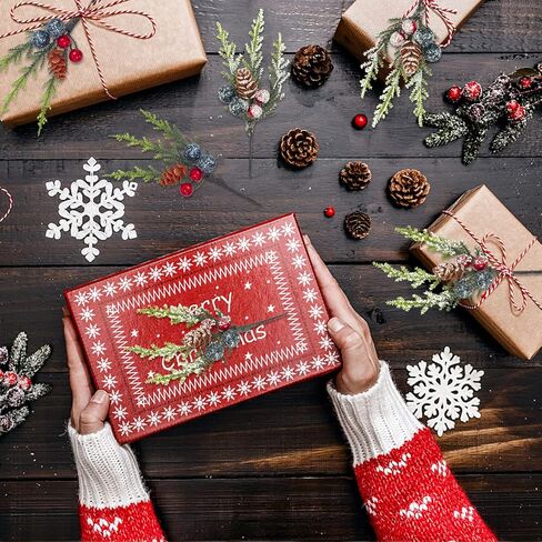 Asikkon الاصطناعي عيد الميلاد التوت الأحمر ينبع فروع الصنوبر الاصطناعي 6 حزمة التوت الأحمر الصنوبر فو يختار لعيد الميلاد الشتاء عطلة زهرة ترتيبات هدية حفلة زينة شجرة عيد الميلاد، B-6PCS in Kuwait