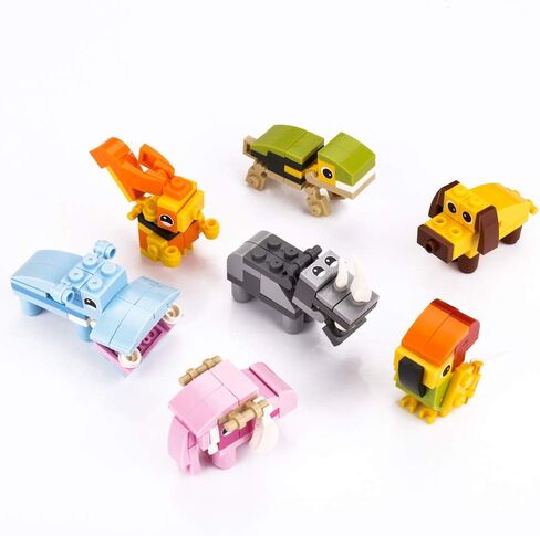 IAMGlobal 12 in 1 Mini Building Blocks Animals, Assorted Toy Animal, Building Blocks Stem Toys, Party Favor for Kids, Goodie Bags, Birthday, Carnival Prizes in Kuwait