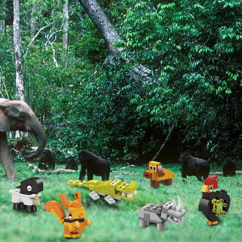 IAMGlobal 12 in 1 Mini Building Blocks Animals, Assorted Toy Animal, Building Blocks Stem Toys, Party Favor for Kids, Goodie Bags, Birthday, Carnival Prizes in Kuwait