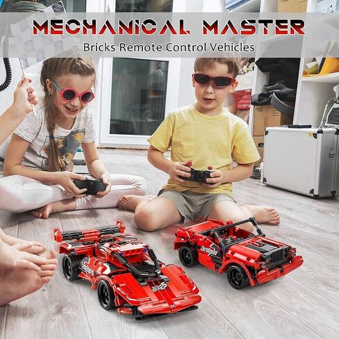 ألعاب مكعبات بناء STEM هدايا للأعمار 6، 7، 8، 9، 10، 11، 12 صبيًا وفتاة، مكعبات بناء DIY، لعبة البناء الهندسية STEM RC، سيارة سباق مع جهاز تحكم عن بعد، موديل 2 في 1، 2.4 جيجا هرتز (351 قطعة) in Saudi Arabia